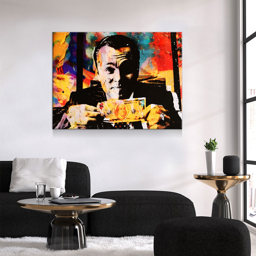 Wolf Of Wall Street Money Talks Abstract Canvas Wall Art, Invincible Wolf Wall Street