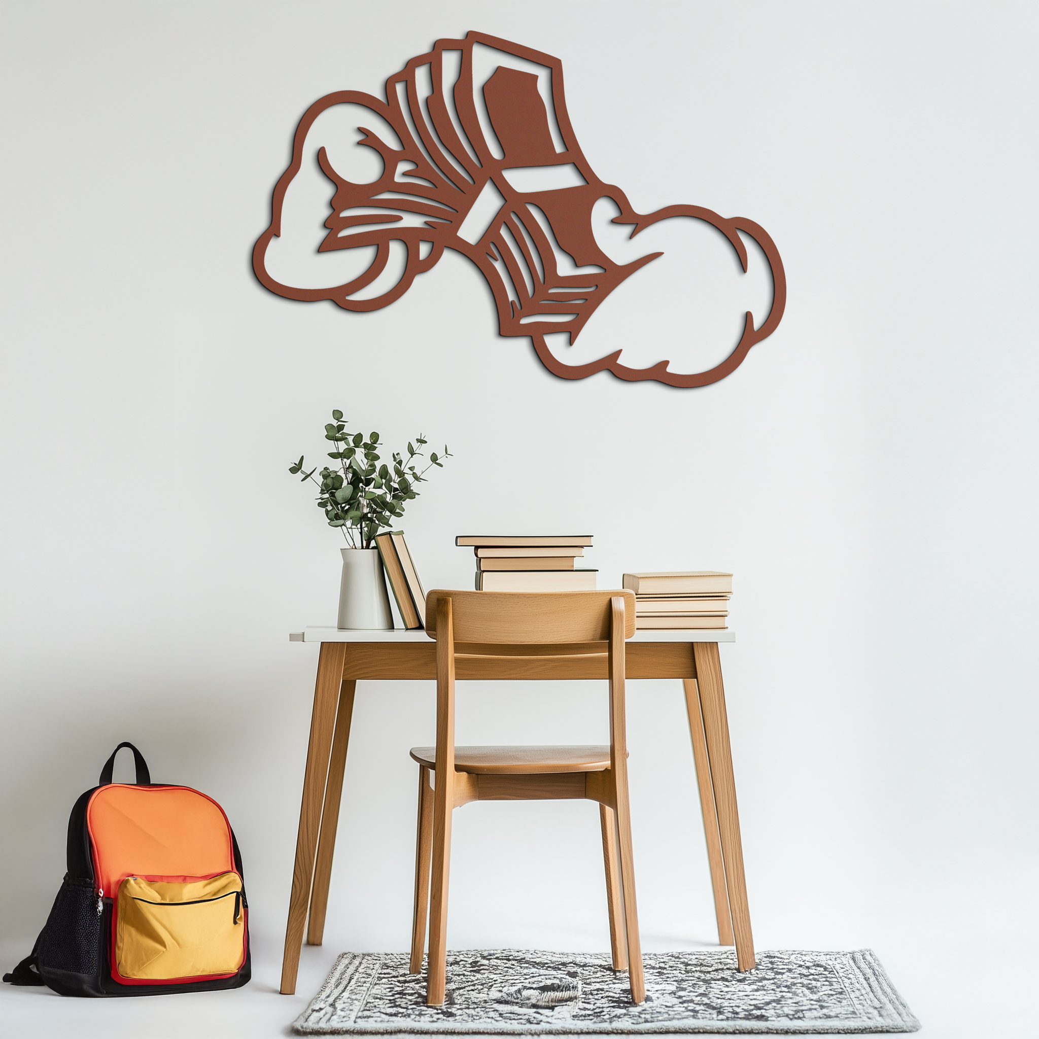 Fist Holding Money Stack Metal Wall Art – Bold Dollar Bill Hand Silhouette for Modern Spaces- KAF579