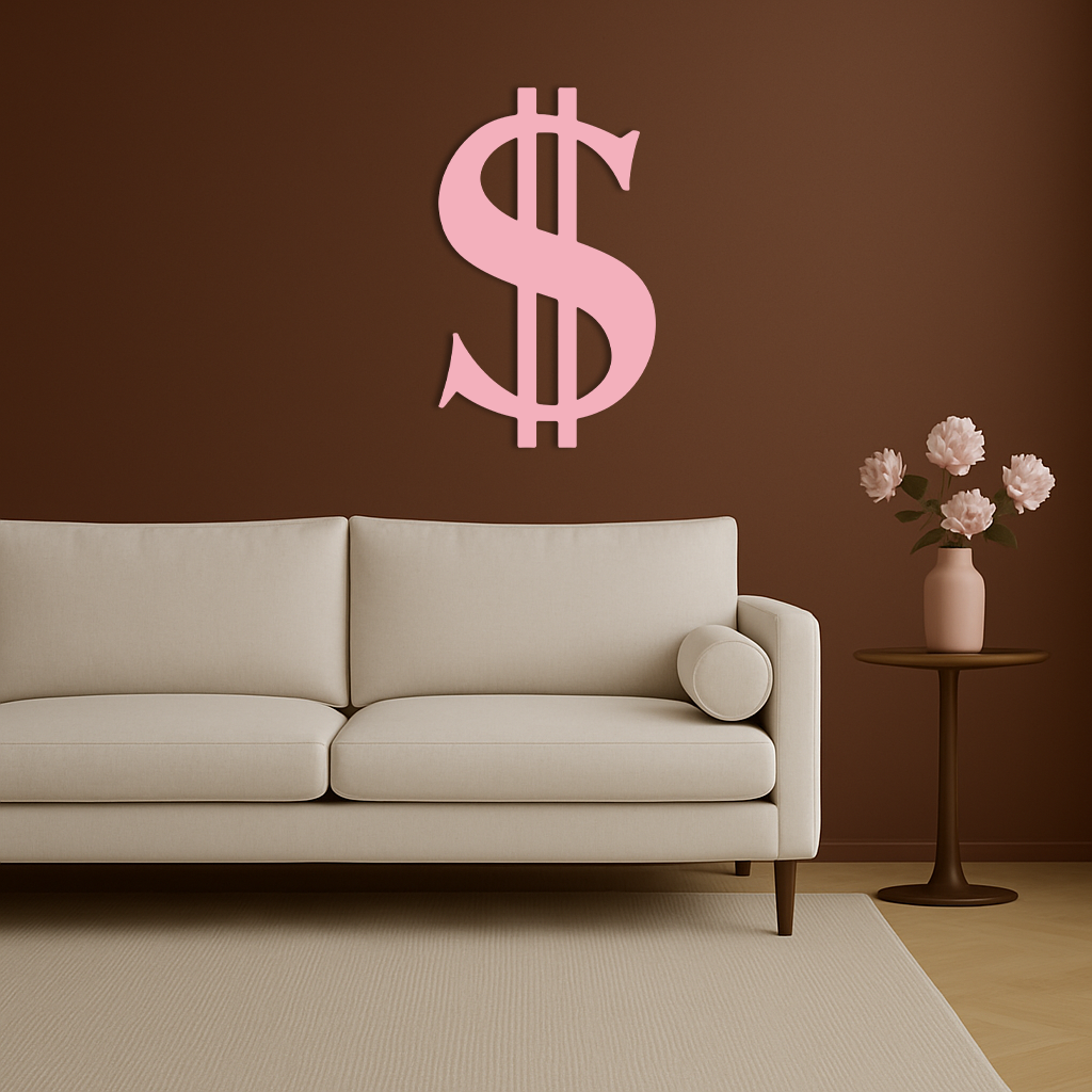 Dollar Sign Metal Wall Art – Money Symbol Modern Decor - KAFGP027