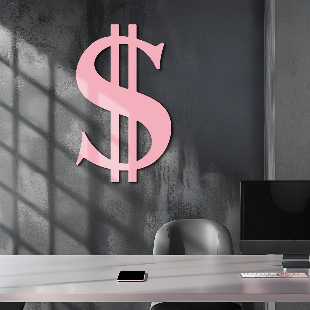 Dollar Sign Metal Wall Art – Money Symbol Modern Decor - KAFGP027