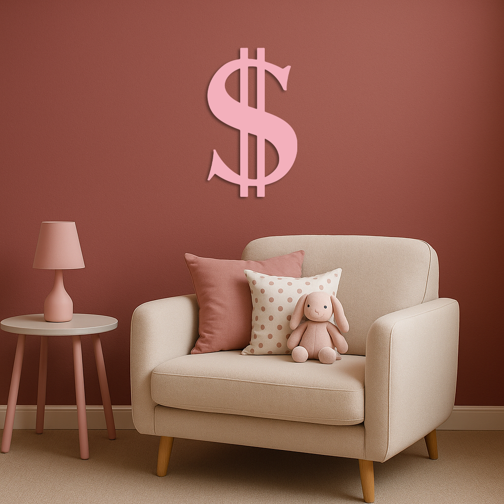 Dollar Sign Metal Wall Art – Money Symbol Modern Decor - KAFGP027