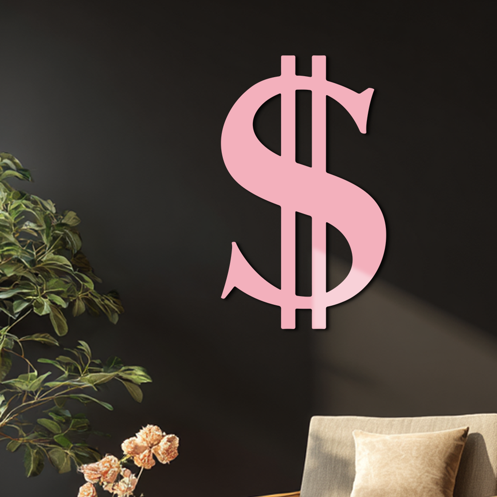 Dollar Sign Metal Wall Art – Money Symbol Modern Decor - KAFGP027