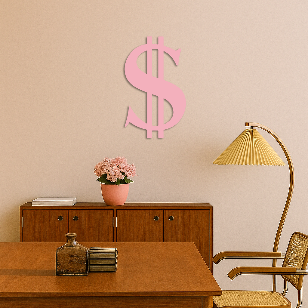 Dollar Sign Metal Wall Art – Money Symbol Modern Decor - KAFGP027