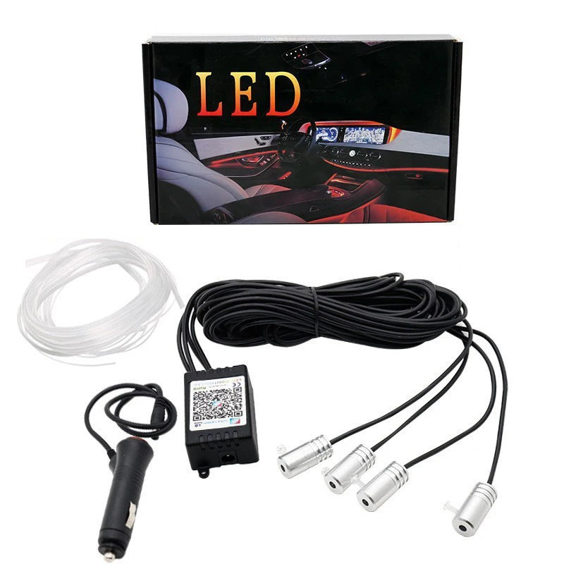 Flexible EL Wire Lights With App Control Ambient Atmosphere Strip Light Decorative Lamps 12V Car Interior Neon RGB Led Strip