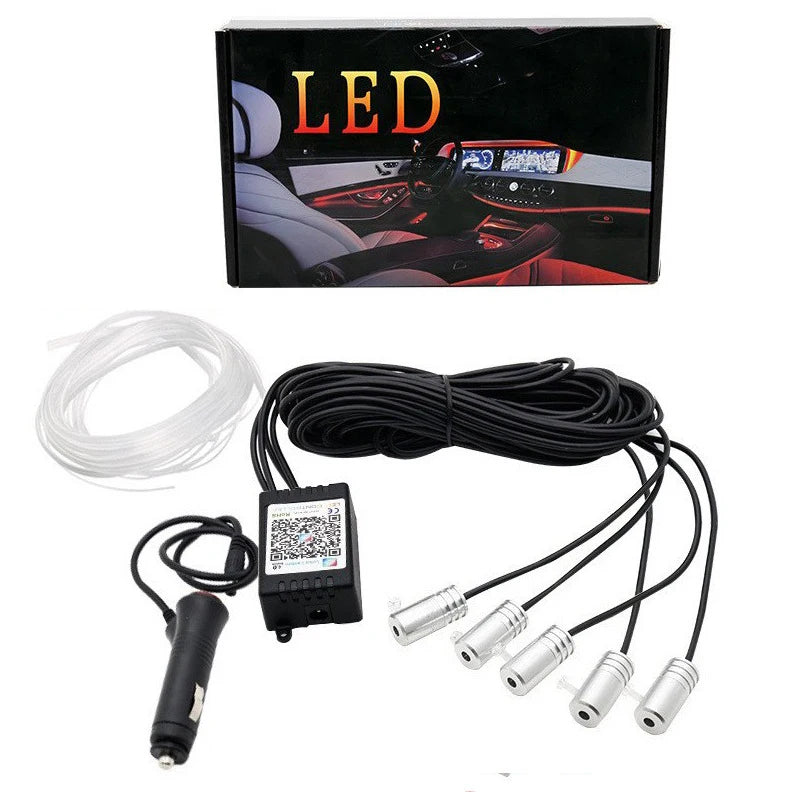 Flexible EL Wire Lights With App Control Ambient Atmosphere Strip Light Decorative Lamps 12V Car Interior Neon RGB Led Strip