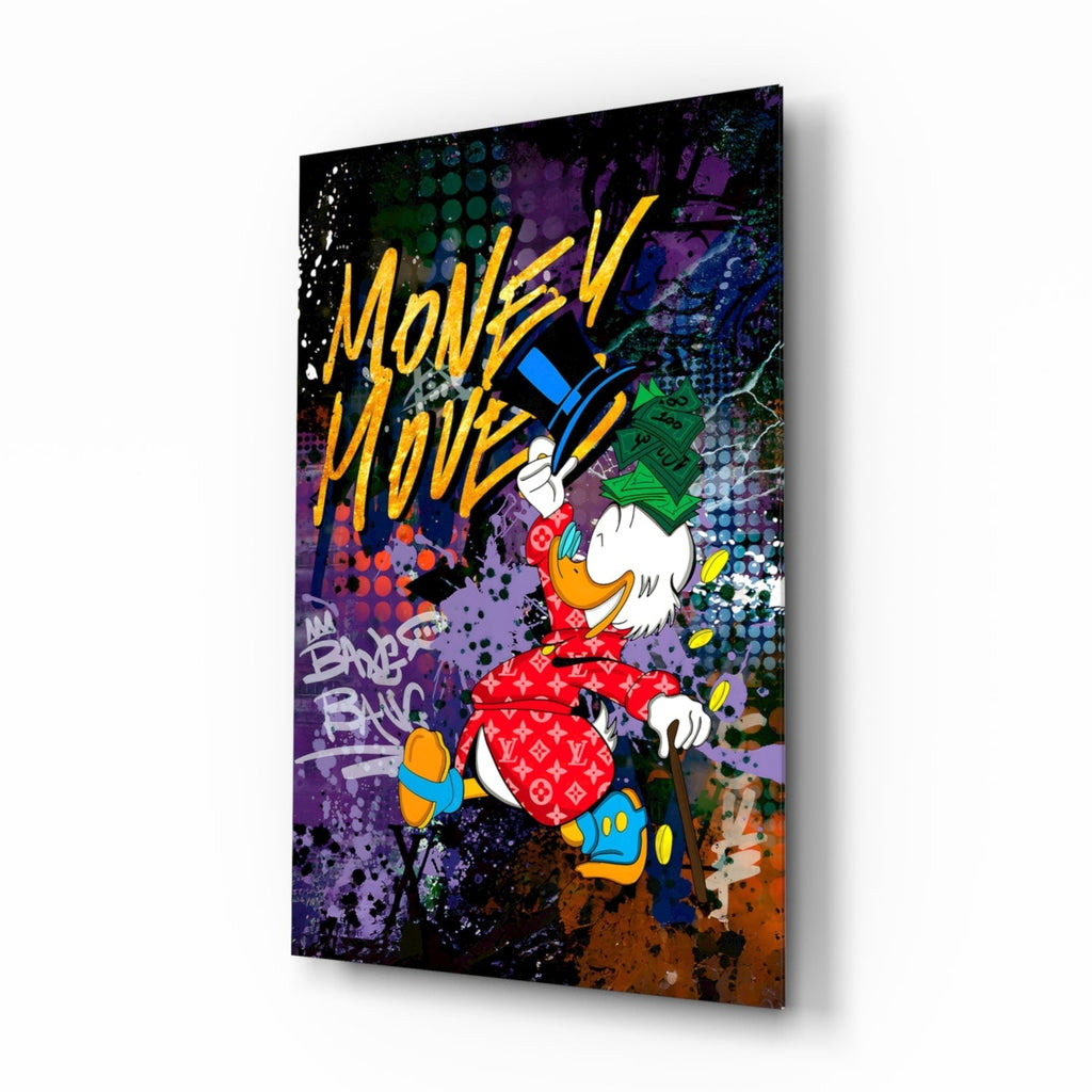 MONEY MOVE: Luxury Duck Glass Wall Art || Designer Collection