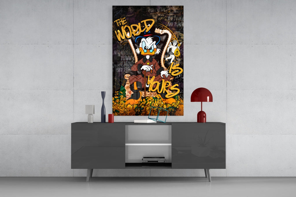 Owner of the World: Urban Billionaire Glass Wall Art || Designer Collection