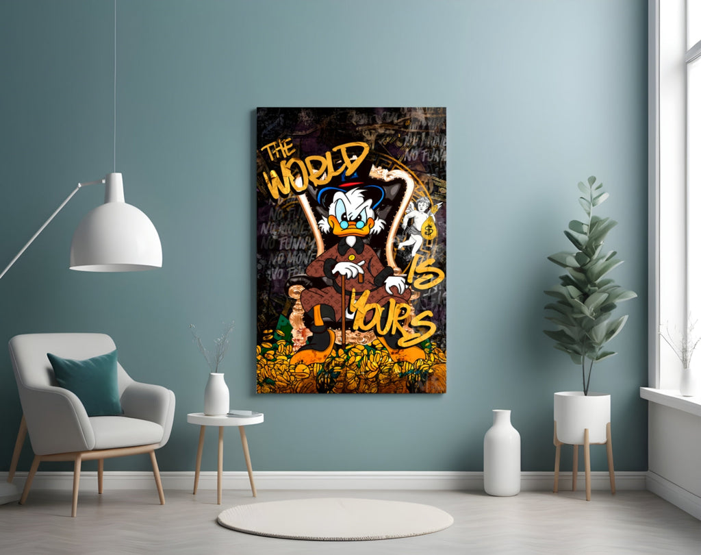Owner of the World: Urban Billionaire Glass Wall Art || Designer Collection