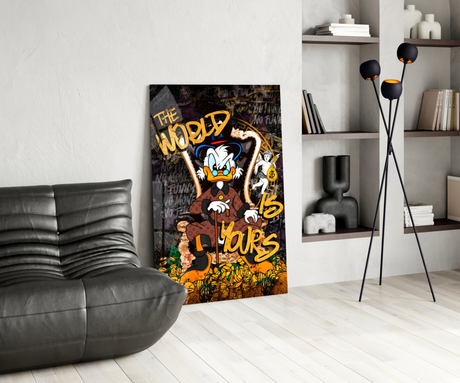 Owner of the World: Urban Billionaire Glass Wall Art || Designer Collection