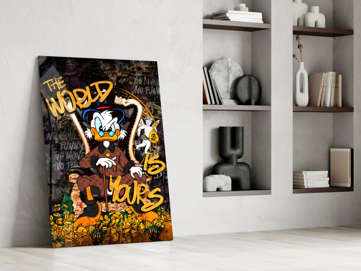 Owner of the World: Urban Billionaire Glass Wall Art || Designer Collection