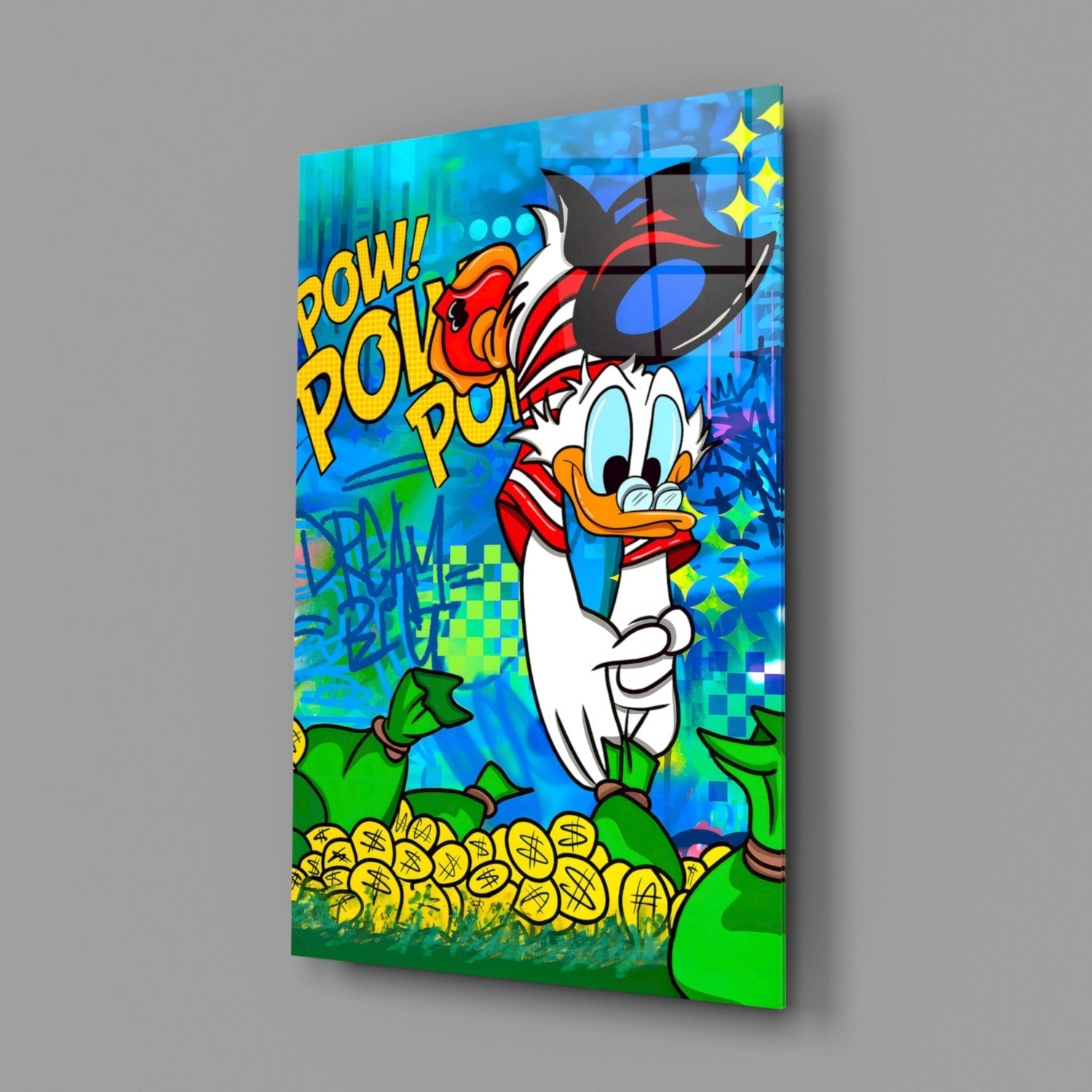 Donald the Money Man Glass Wall Art || Designer Collection