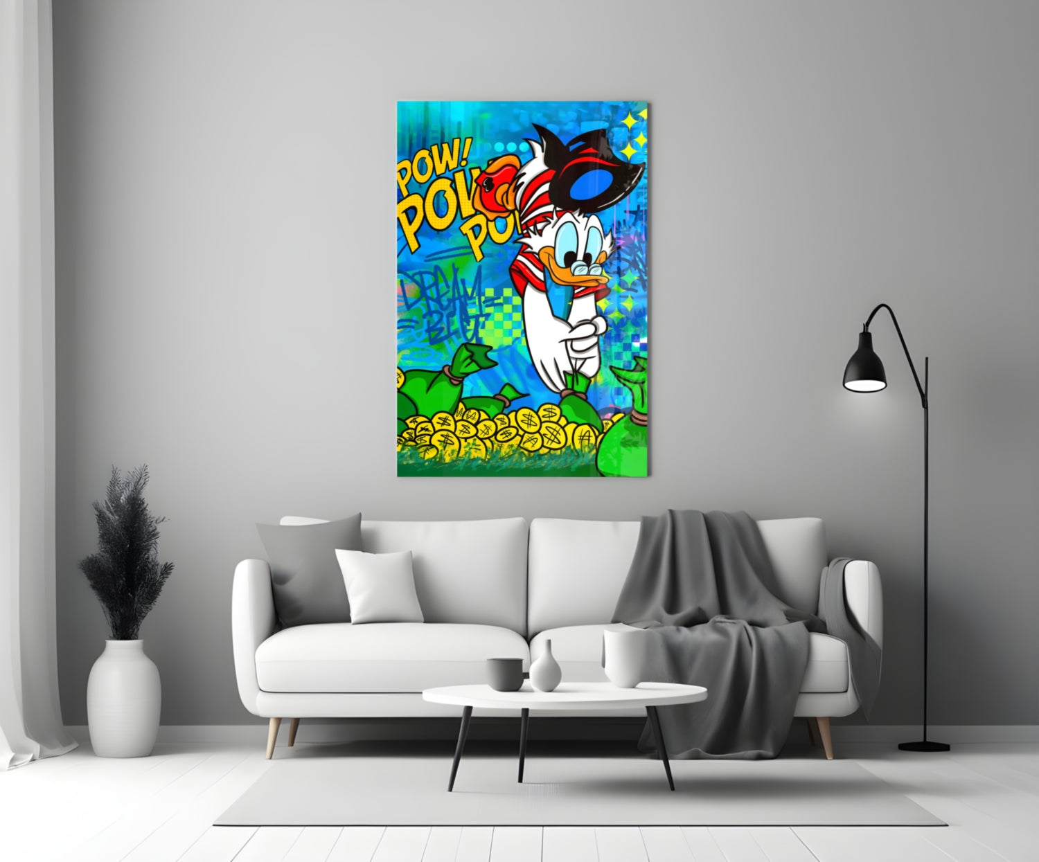 Donald the Money Man Glass Wall Art || Designer Collection
