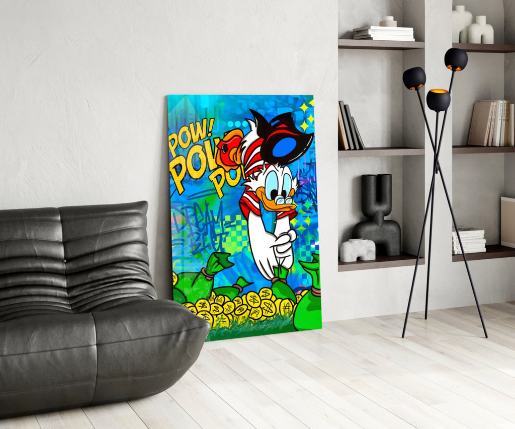 Donald the Money Man Glass Wall Art || Designer Collection