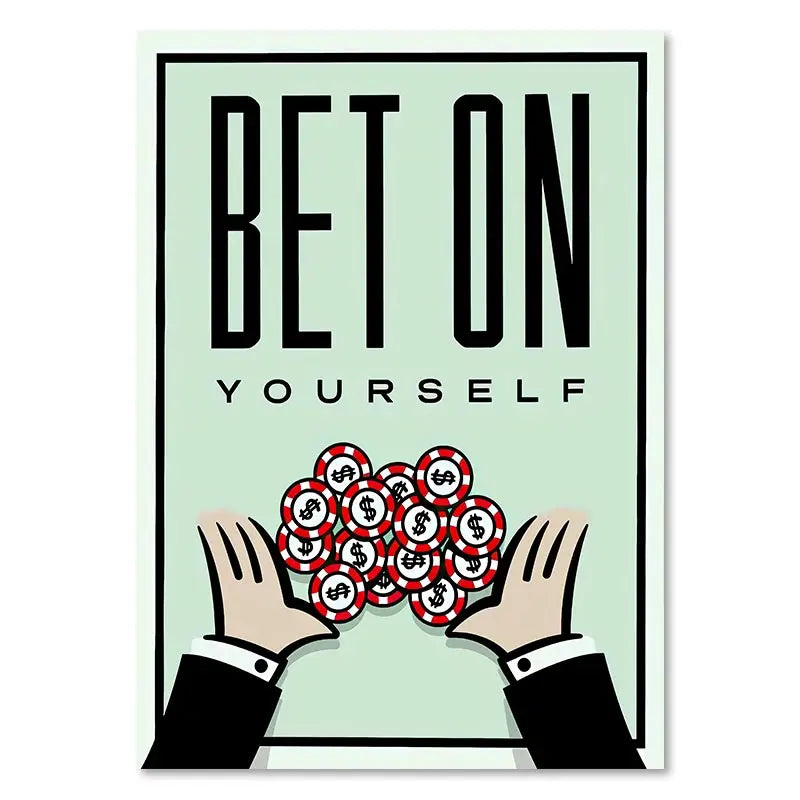 DecorBites™ Monopoly Millionaire Cartoon Canvas Wall Art