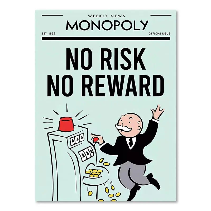 DecorBites™ Monopoly Millionaire Cartoon Canvas Wall Art