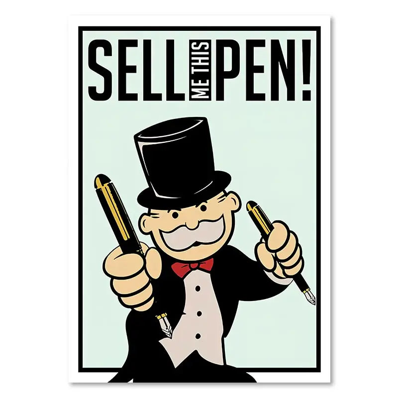 DecorBites™ Monopoly Millionaire Cartoon Canvas Wall Art