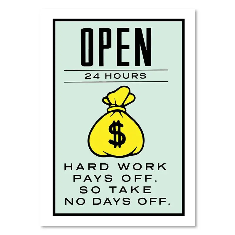 DecorBites™ Monopoly Millionaire Cartoon Canvas Wall Art