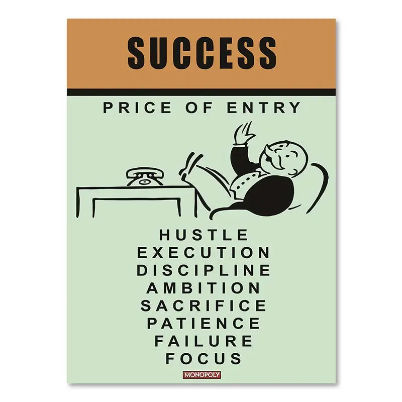 DecorBites™ Monopoly Millionaire Cartoon Canvas Wall Art