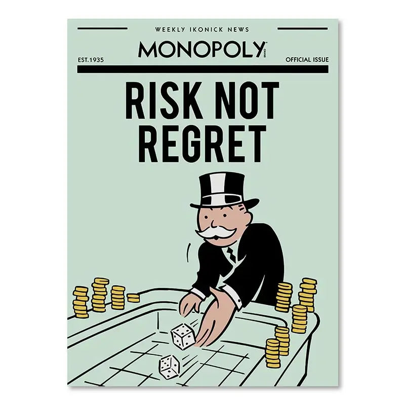 DecorBites™ Monopoly Millionaire Cartoon Canvas Wall Art