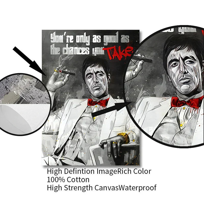DecorBites™ "Scarface Tony Montana Canvas Wall Art Print"