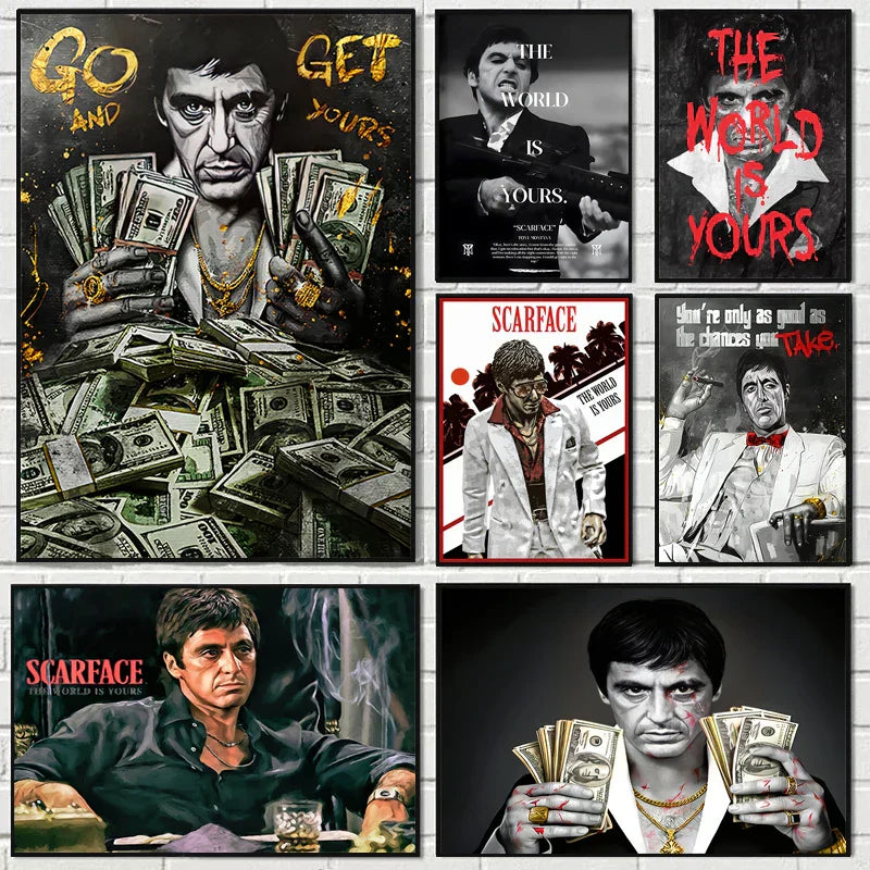DecorBites™ "Scarface Tony Montana Canvas Wall Art Print"