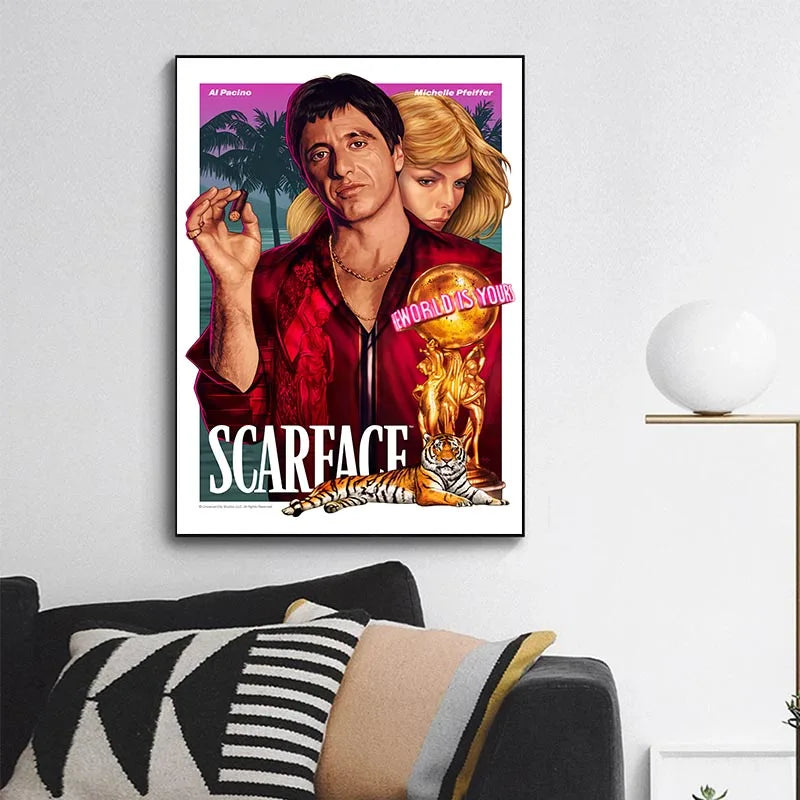 DecorBites™ "Scarface Tony Montana Canvas Wall Art Print"