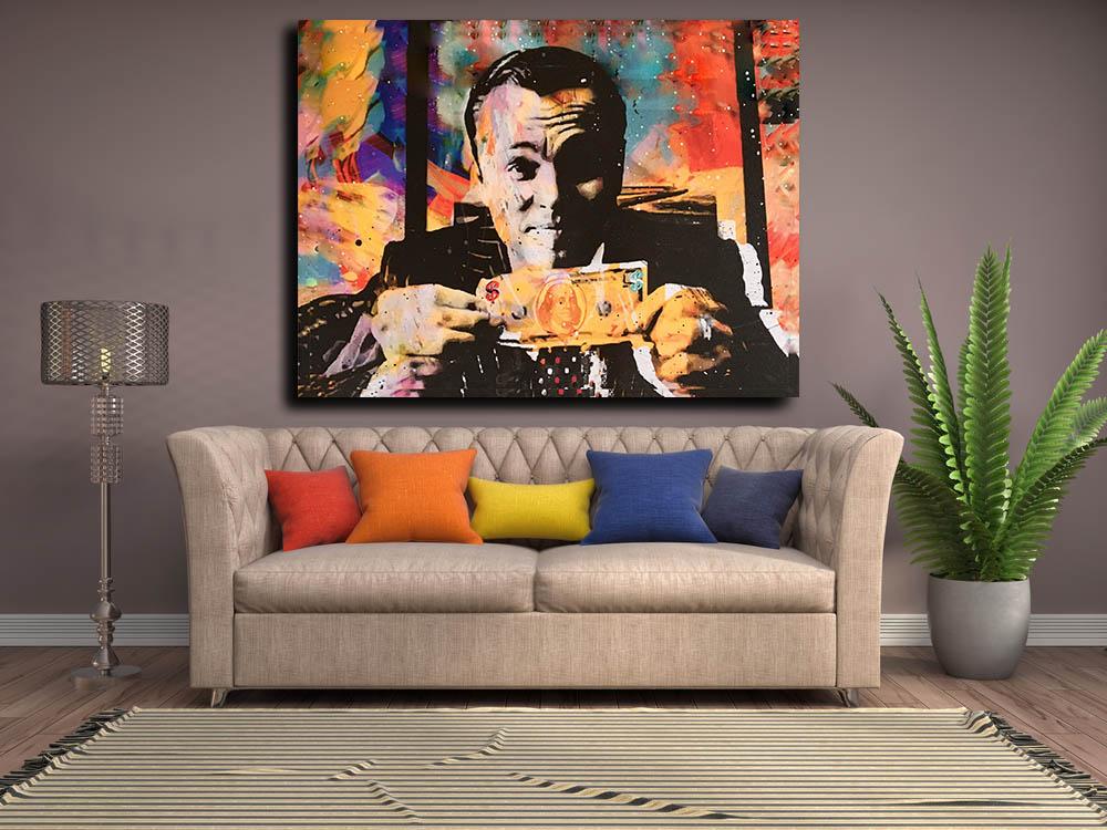 Wolf Of Wall Street Money Talks Abstract Canvas Wall Art, Invincible Wolf Wall Street