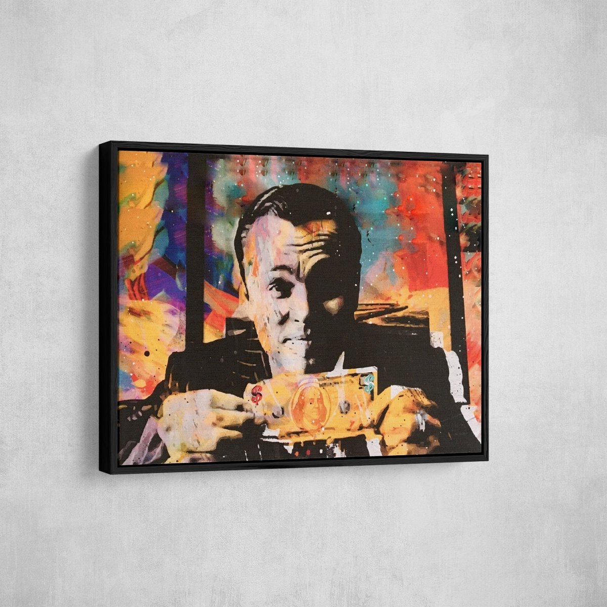 Wolf Of Wall Street Money Talks Abstract Canvas Wall Art, Invincible Wolf Wall Street